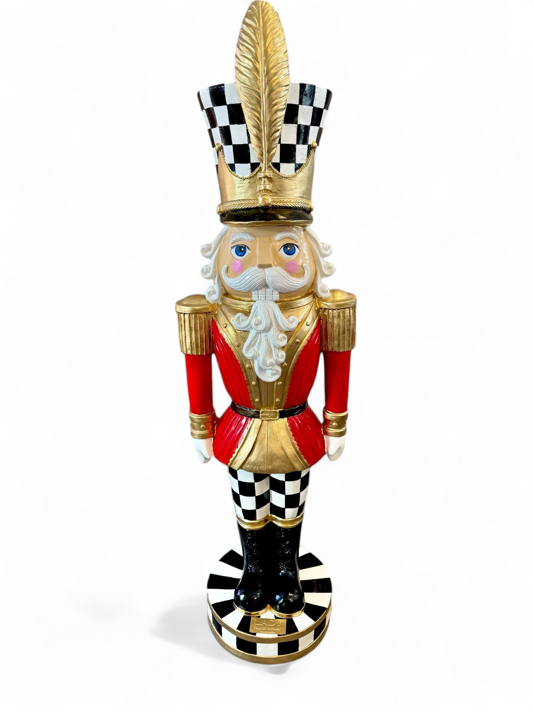 nutcracker lady with big dress CHECKERED - Jumbo Nutcracker Mini dress based organic pigment inks Ribbed Dress Long Sleeve Size:AU16